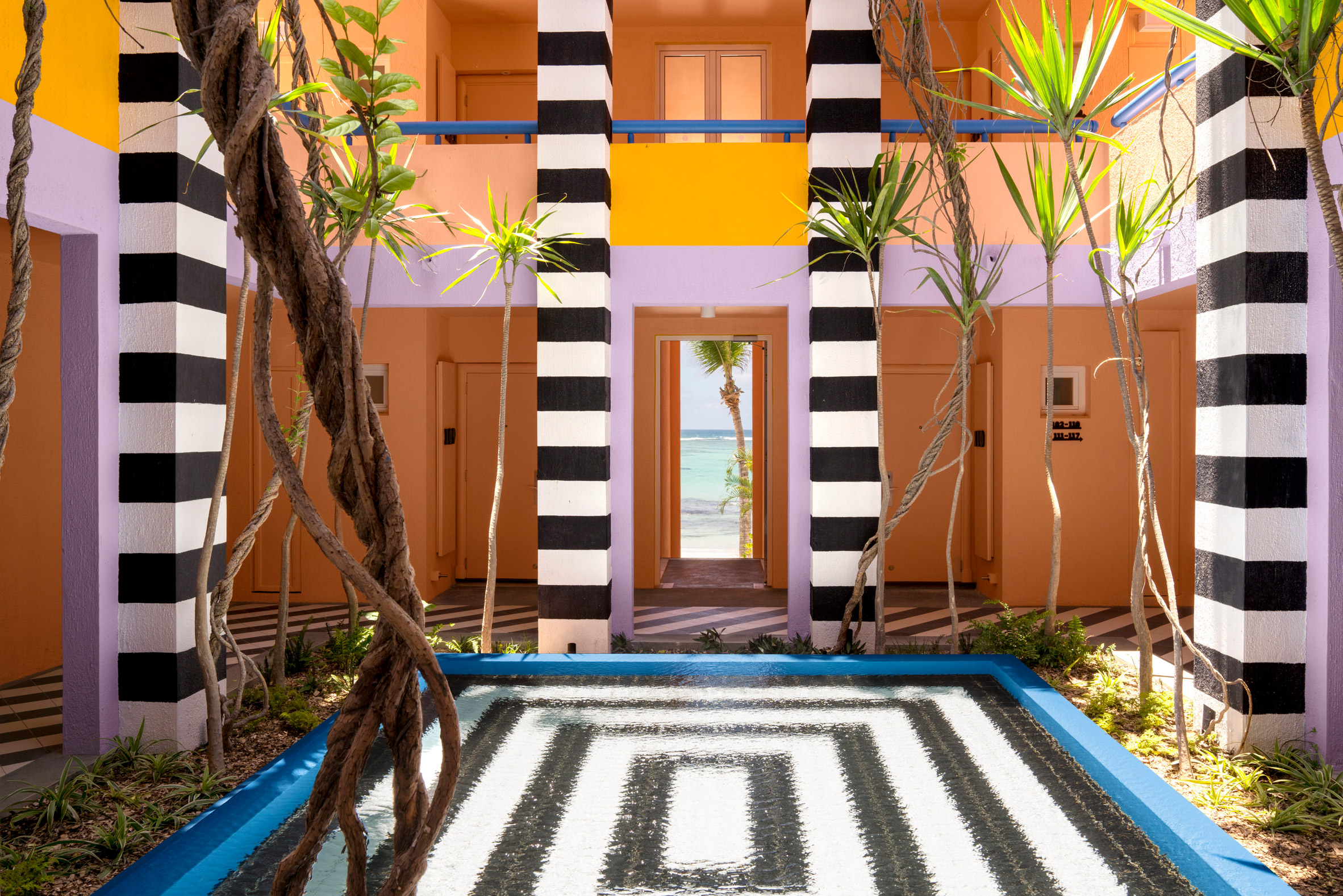 Time magazine's World's Greatest Places of 2019: Interiors of SALT of Palmar hotel, Mauritius, by Camille Walala