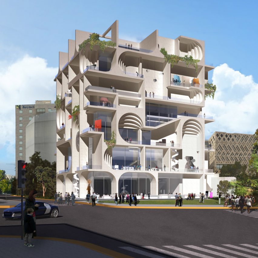 Balconies will double as exhibition space in WORKac's Beirut Museum of Art