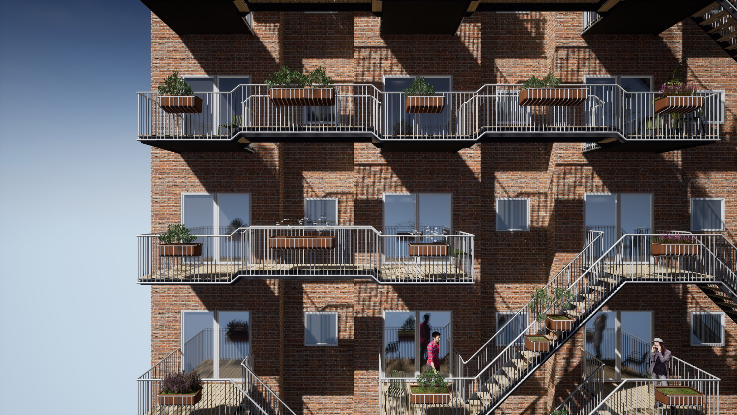 Social Balconies Connect Existing Balconies To Encourage Social Interaction
