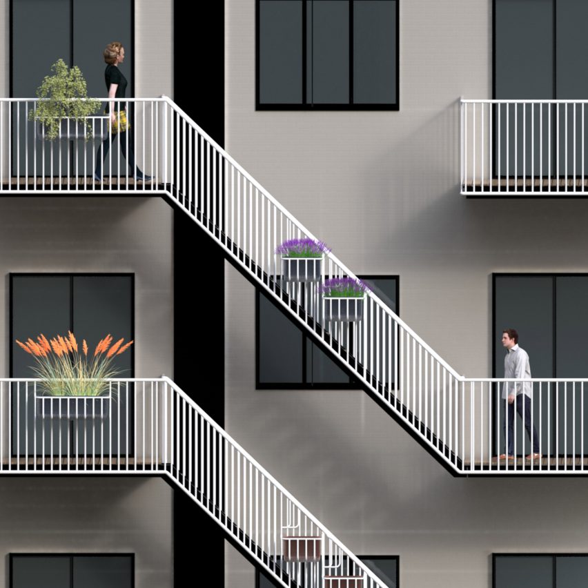 Social Balconies connects existing balconies to encourage social interaction