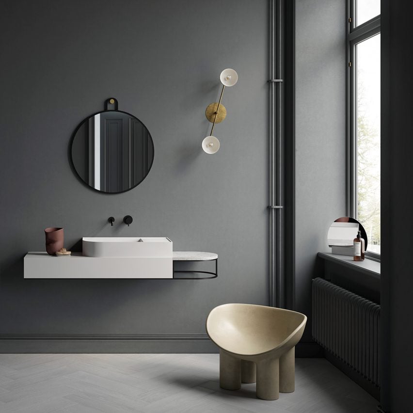 Bernhardt-Vella creates mismatched geometries in Nouveau bathroom collection for Ex.T