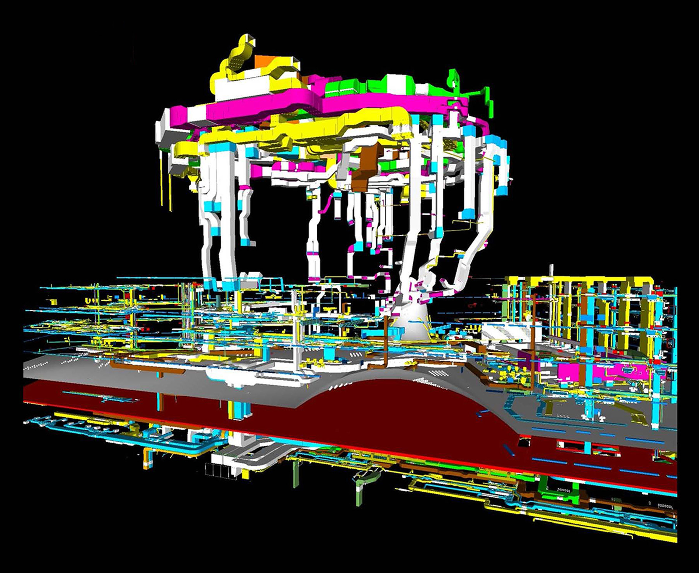 Technical building services digital model of Herzog and de Meuron's Elbphilharmonie
