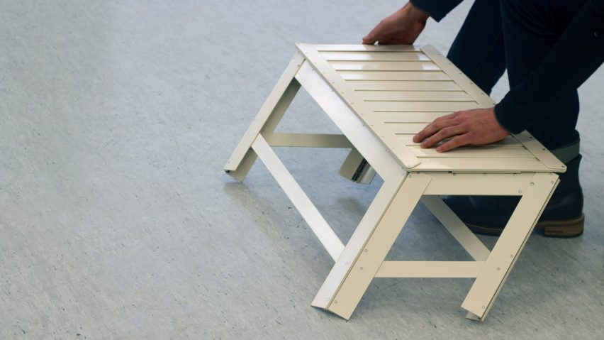 Jongha Choi Designs Foldable Furniture, Eliza Sawhorse Coffee Table