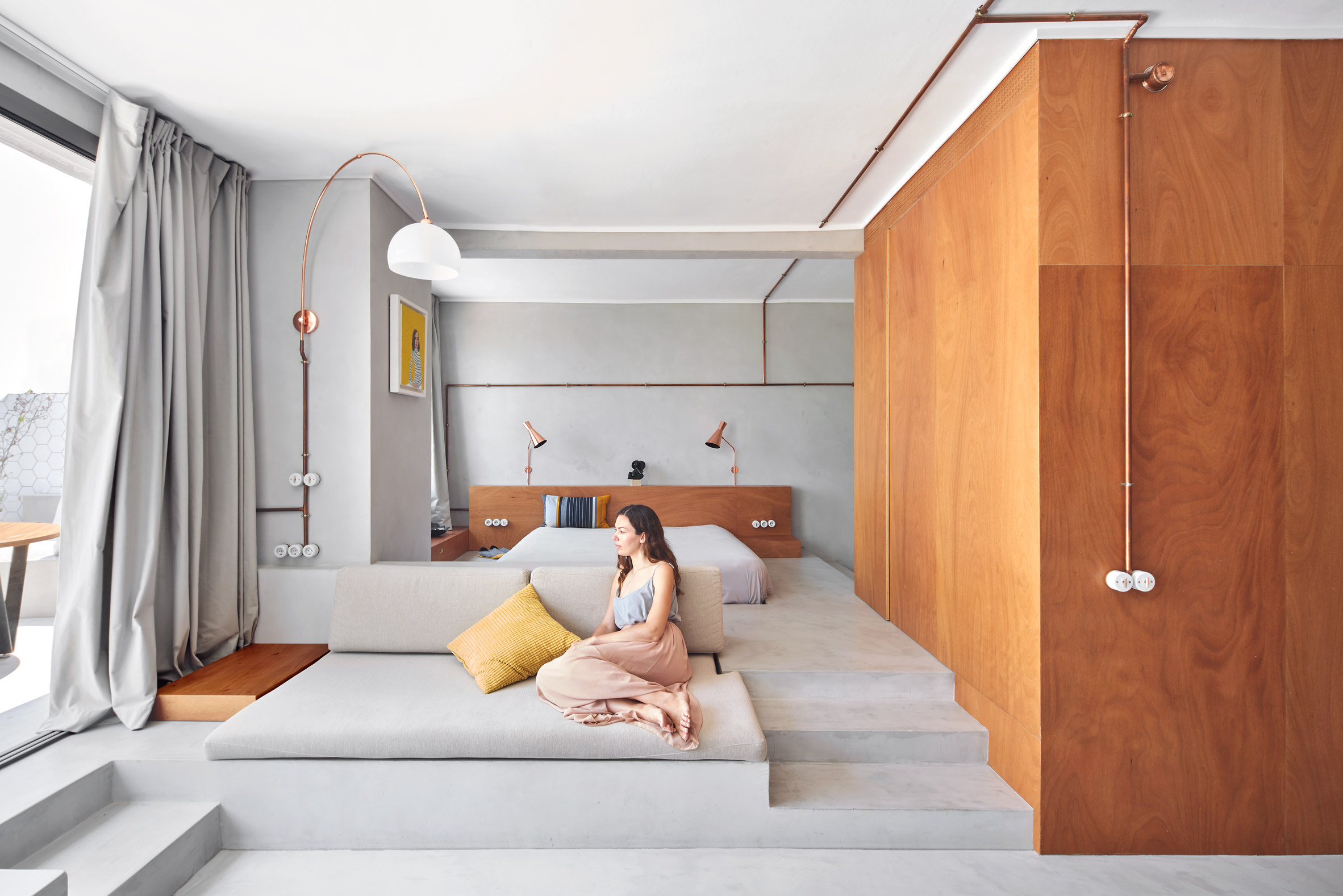Interiors of Barcelona marina apartment, designed by Cometa Architects
