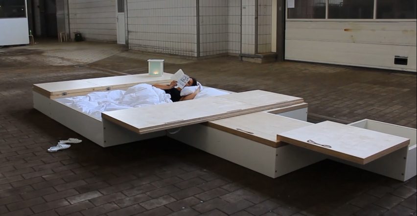 Juul de Bruijn designed a storage solution called MoreFloor that hides furniture underneath floorboards.