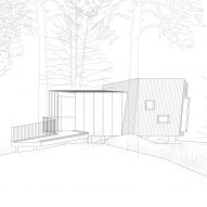 Elevation of Outdoor Care Retreats by Snøhetta in Norway