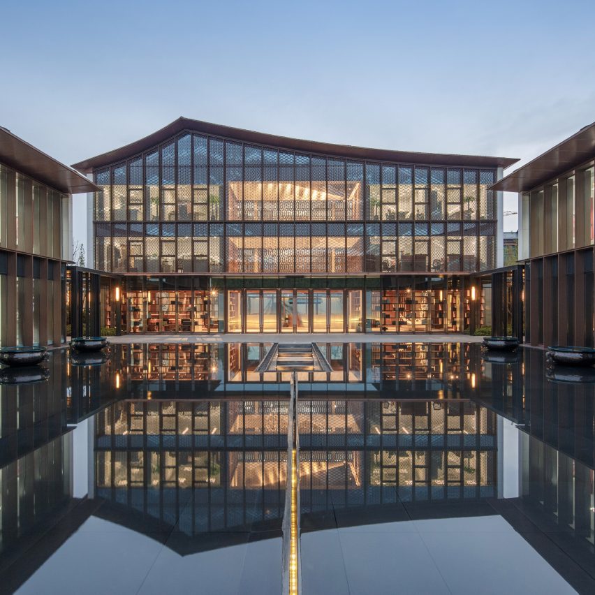 Lacime Architects arranges leisure centre in Suzhou around reflective pools