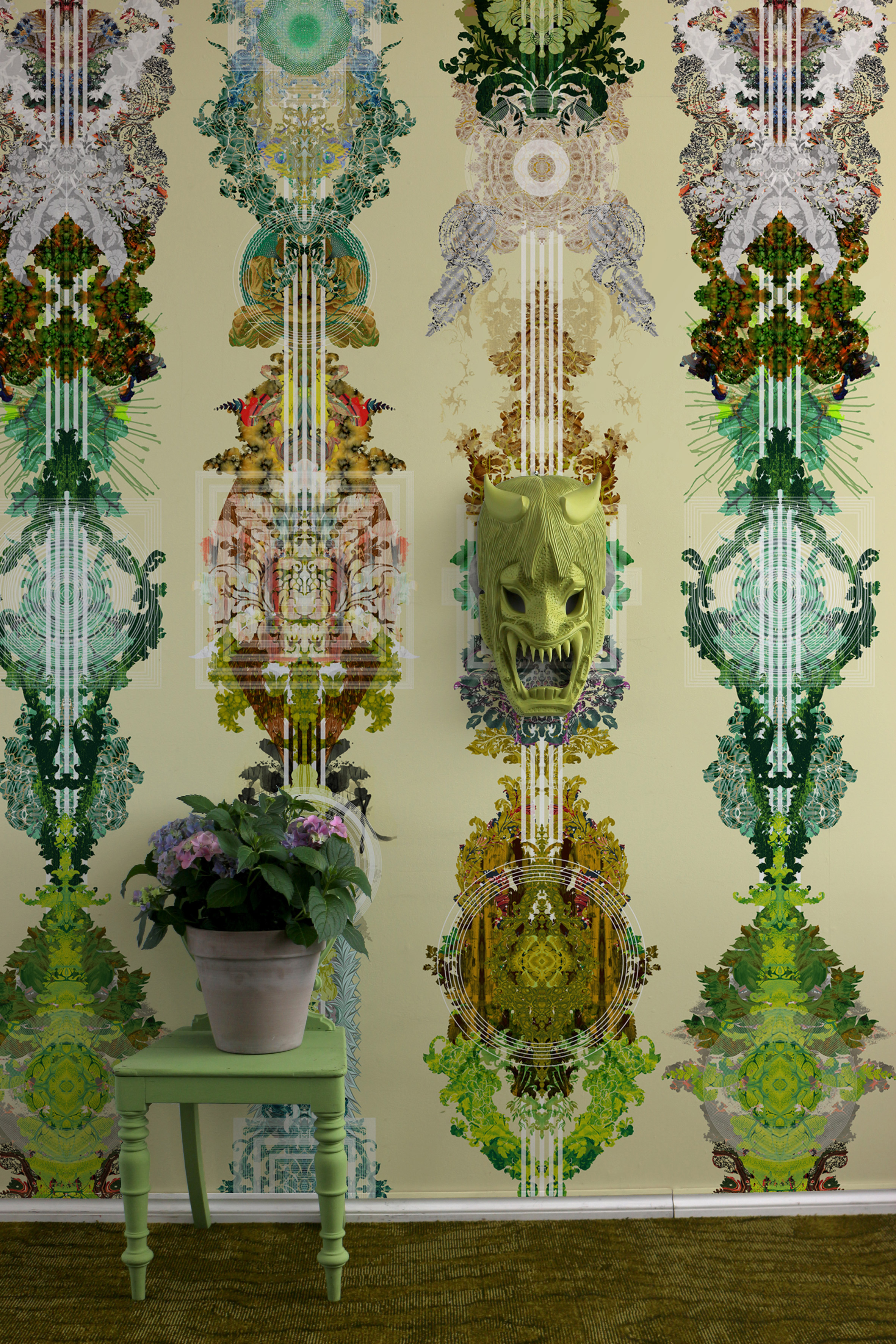 Timorous Beasties' wallpaper series features totemic patterns