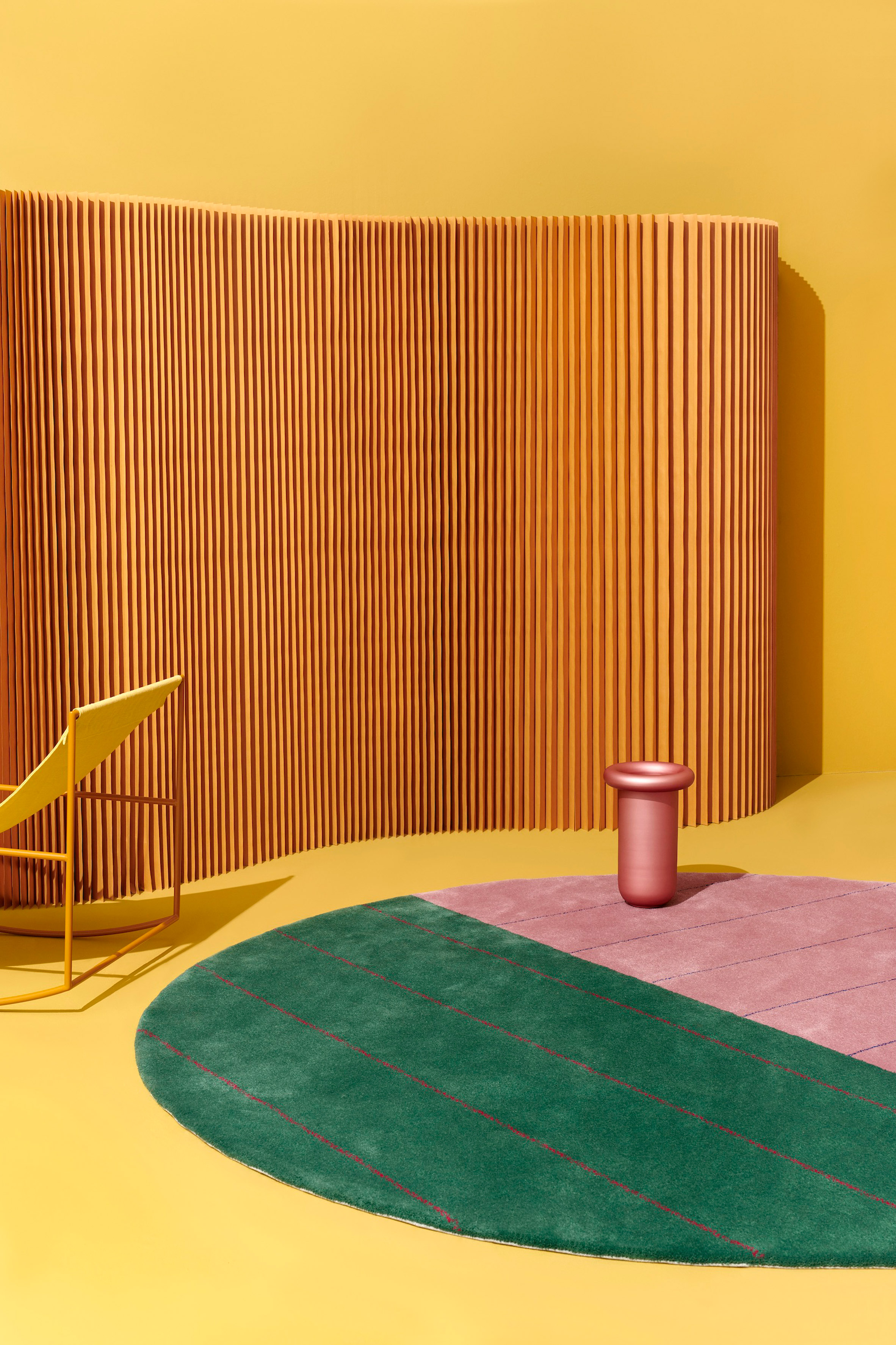 Pink and green Kasthall rug by Sight Unseen at Stockholm Design Week
