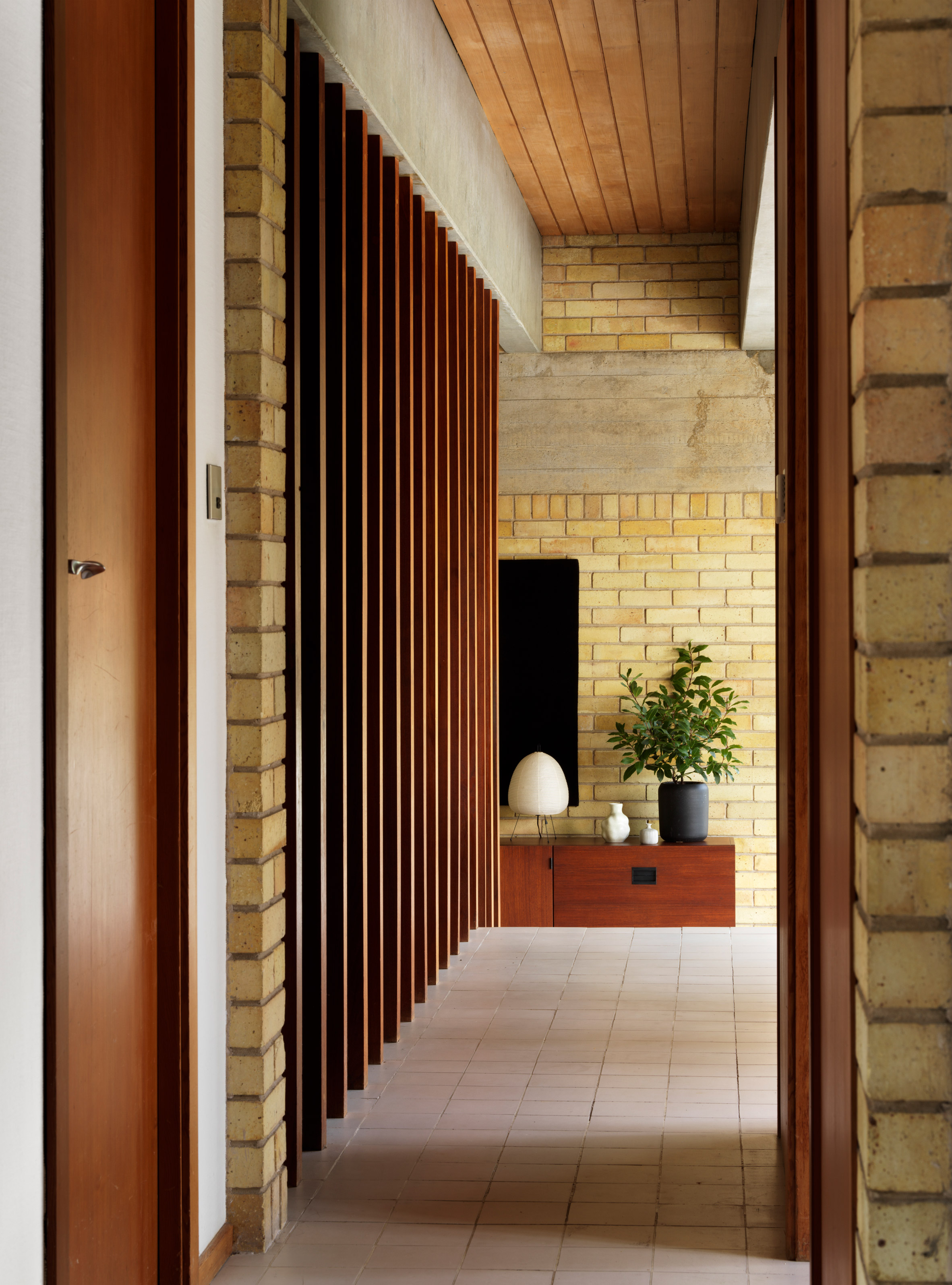 Interior of Ahm House by Jørn Utzon renovated by Coppin Dockray