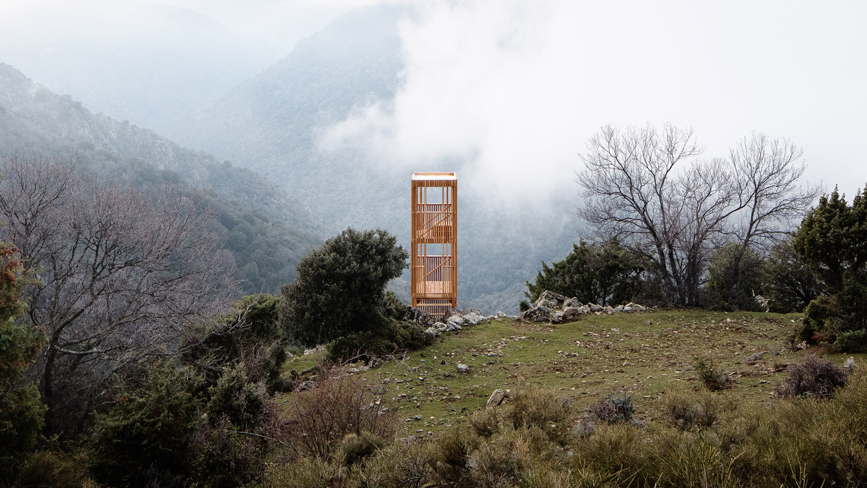 Orma Architettura designs trio of Corsican Deer Observatories