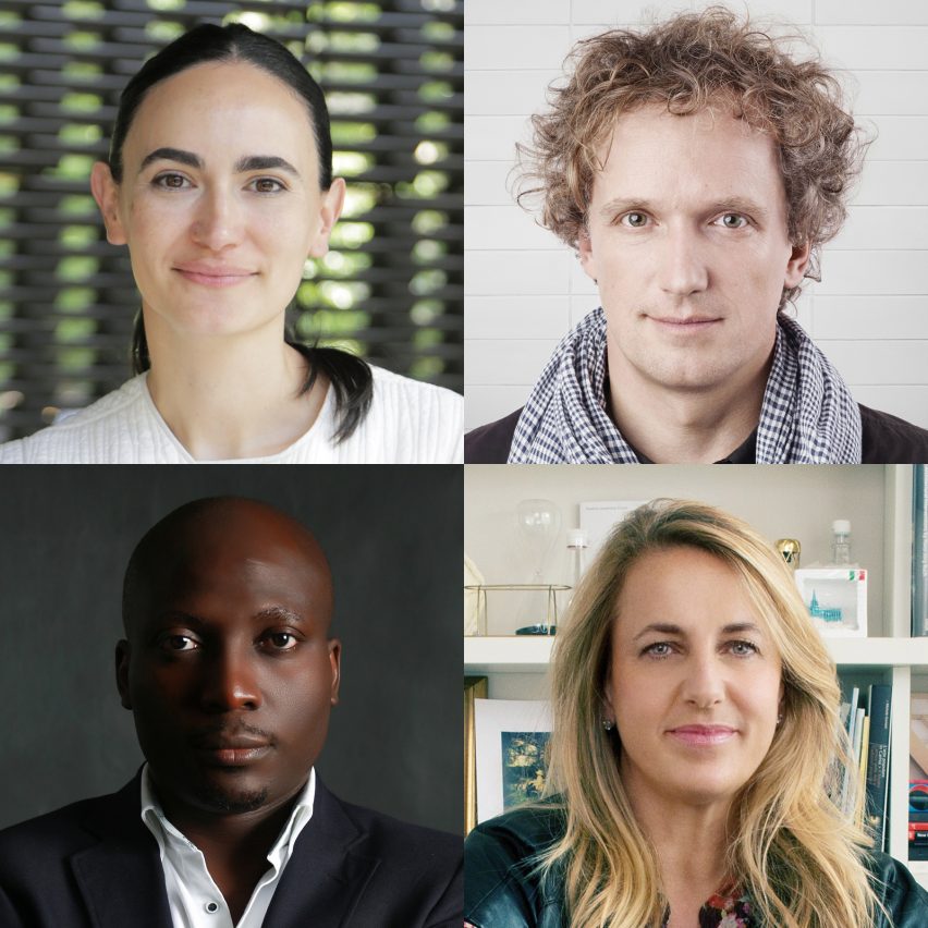 Dezeen Awards 2019 judges Patricia Urquiola, Yves Behar, Frida Escobedo and Kunlé Adeyemi