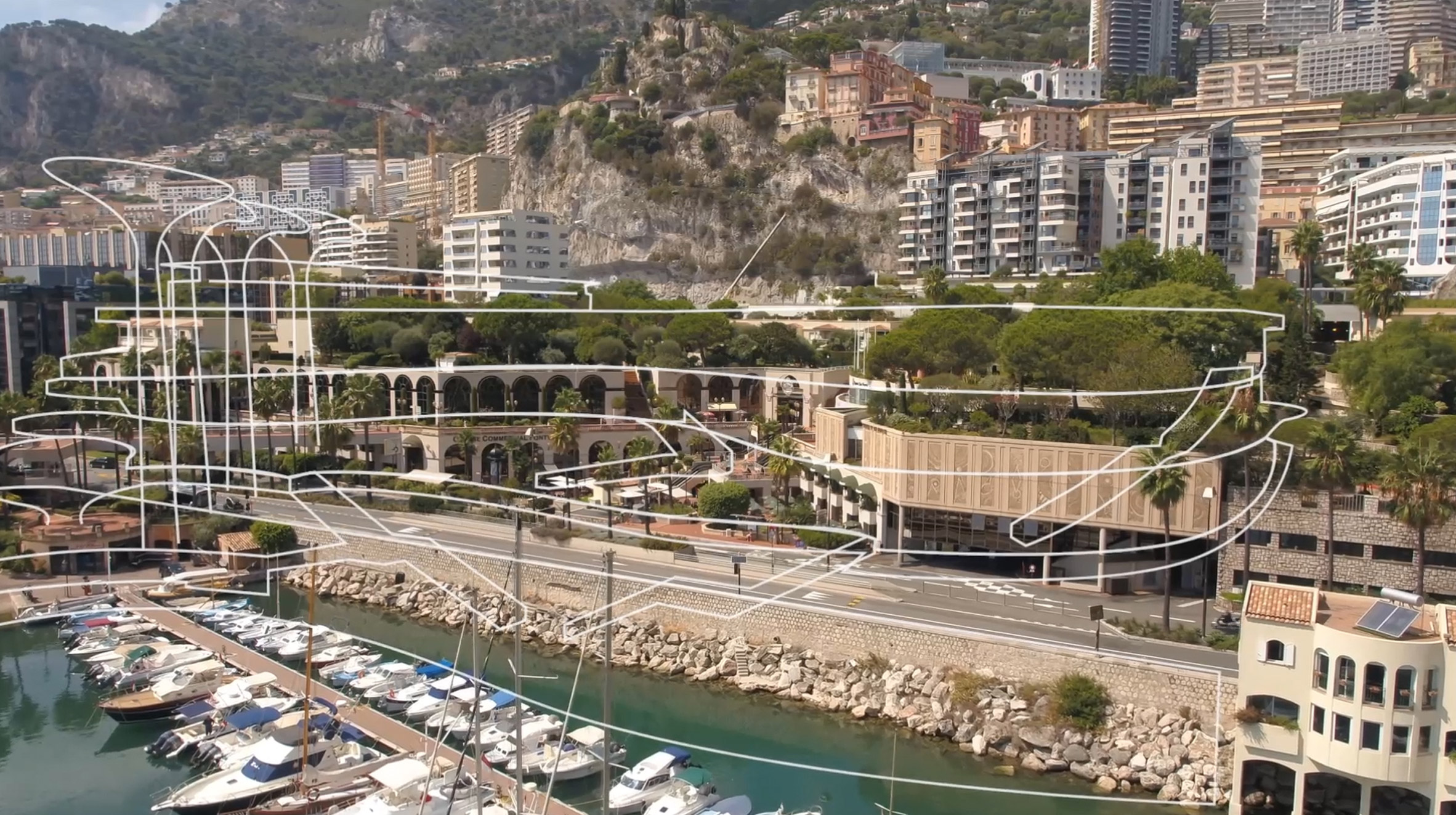 Visual of Studio Fuksas' new building for Fontvieille waterfront