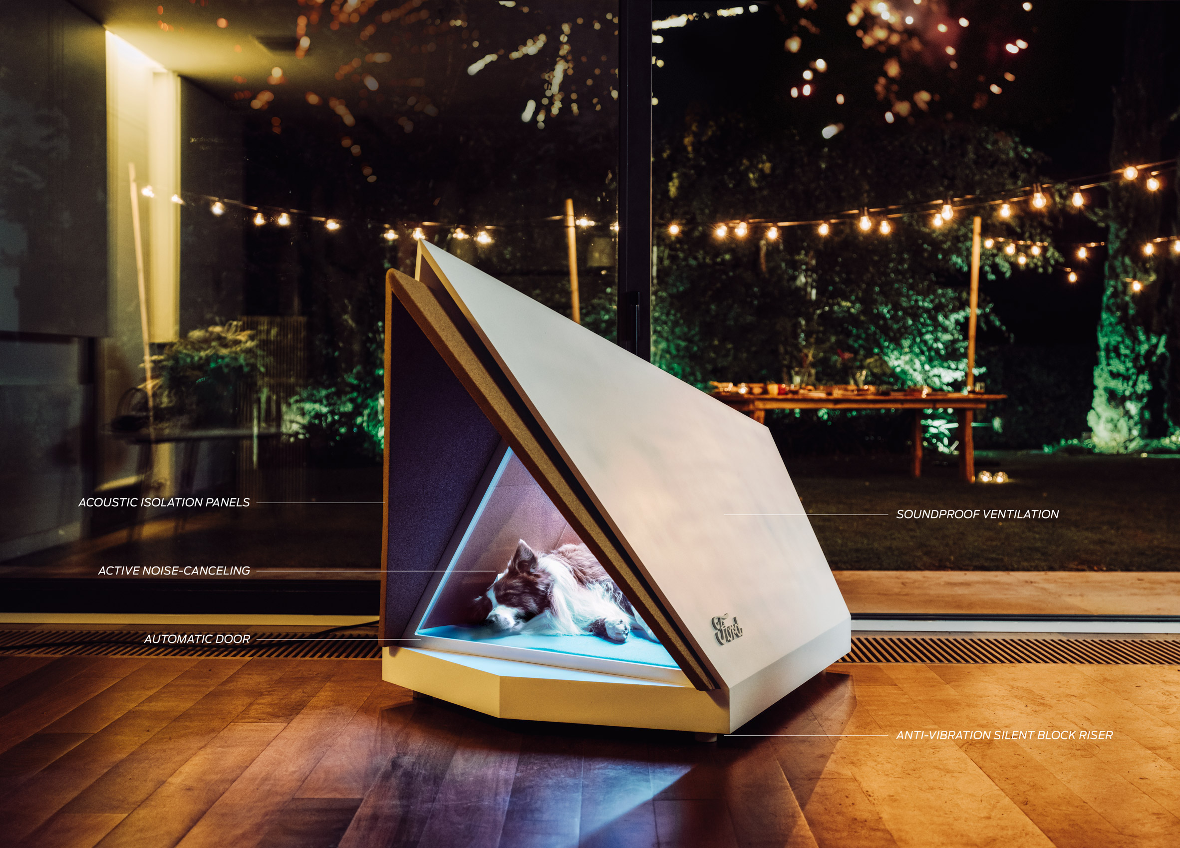 Ford's noise-cancelling kennel shields dogs from fireworks