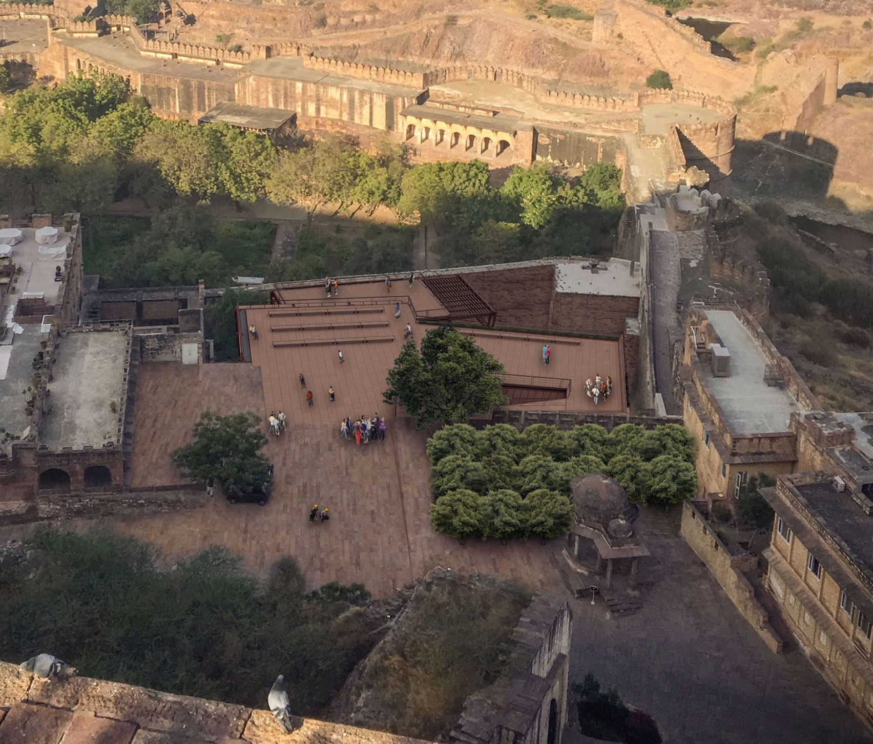 Viewing decks at the Mehrangarh Fort visitor centre by Studio Lotus
