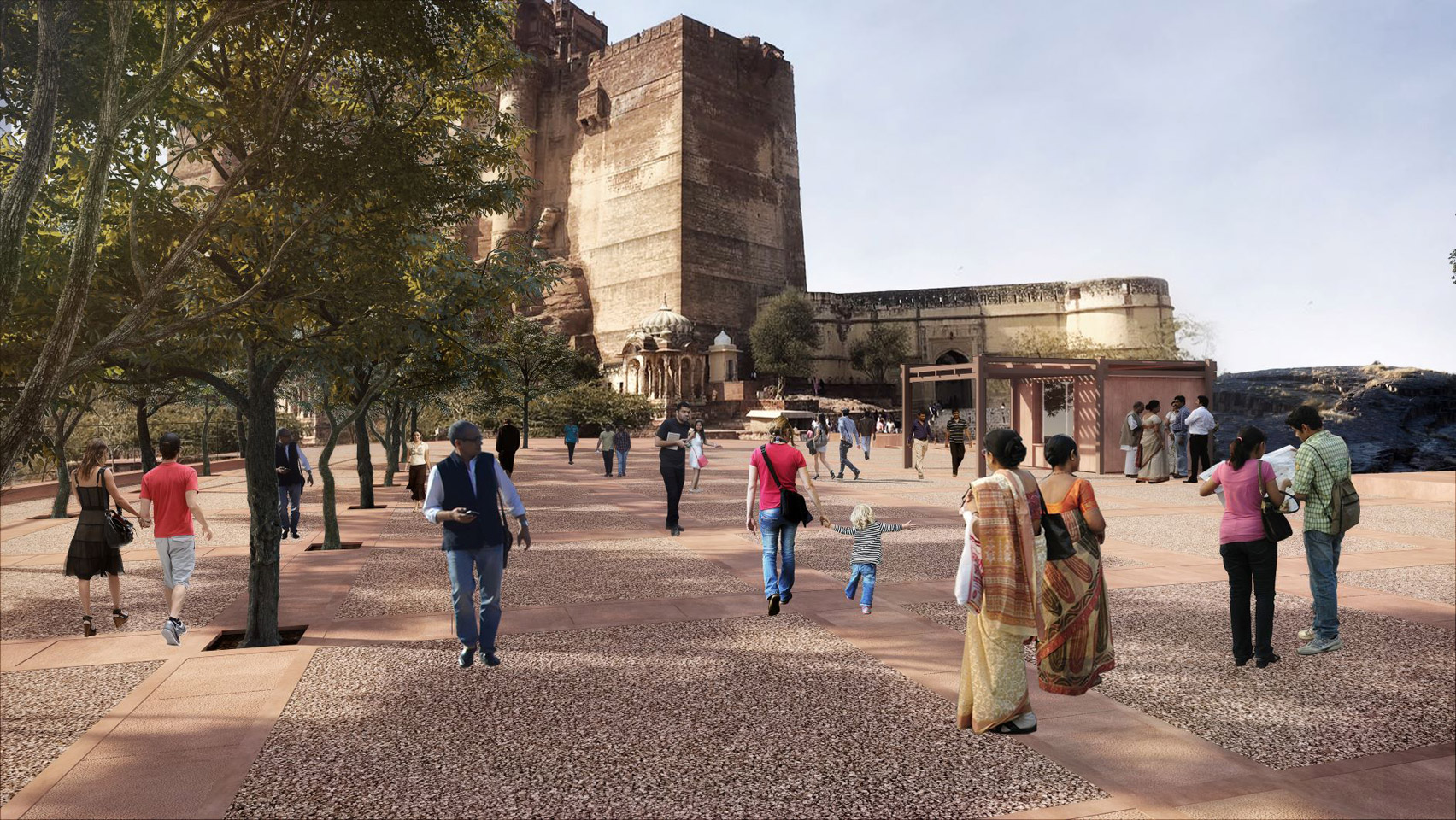 Plaza for the Mehrangarh Fort visitor centre by Studio Lotus