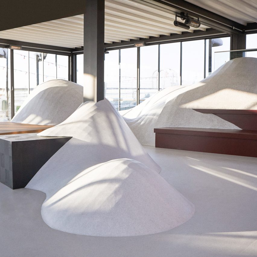 Note Design Studio creates artificial snow dunes on rooftop in Stockholm