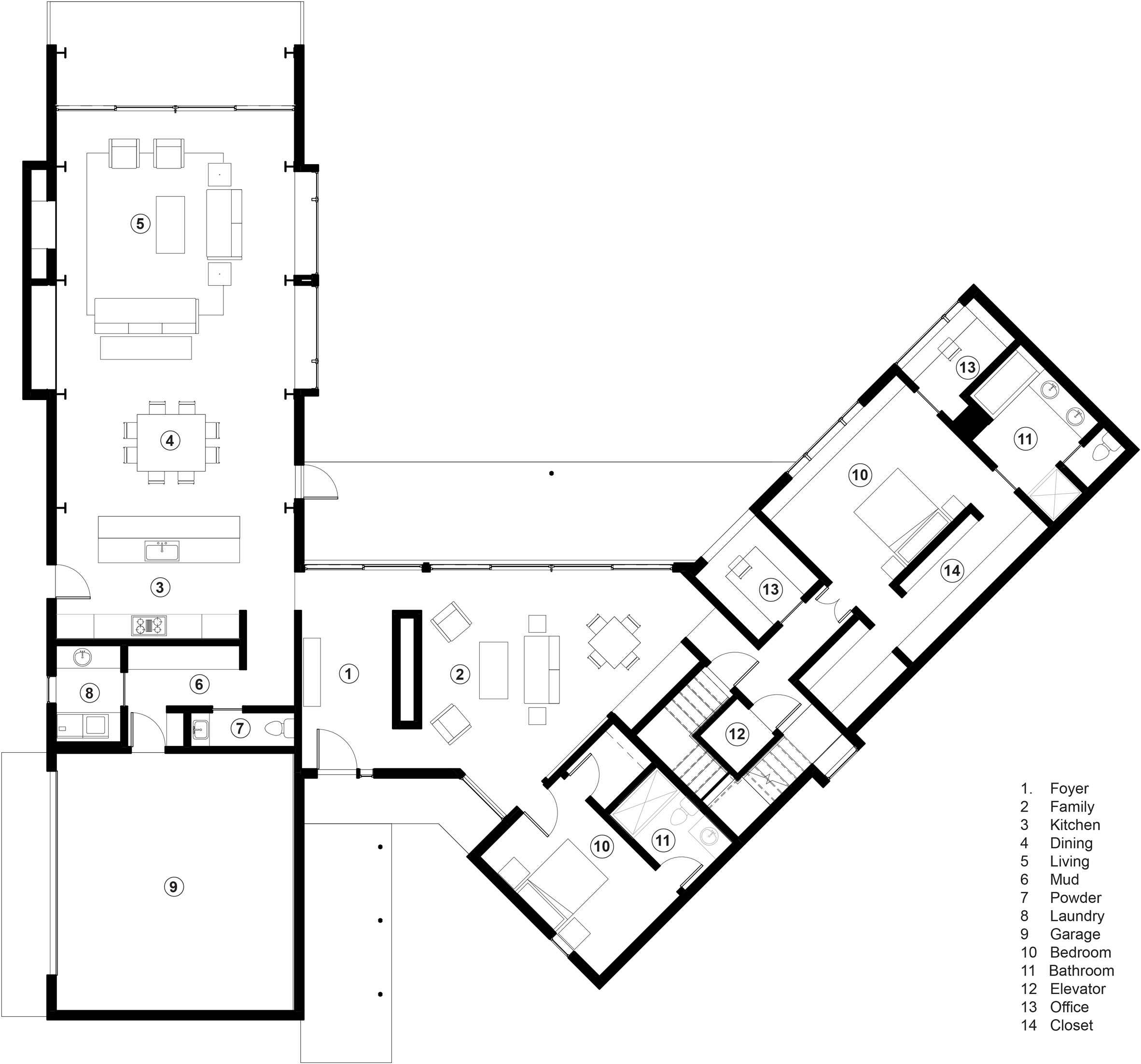 Studio B S V Plan House In Aspen Comprises Black Gabled Forms