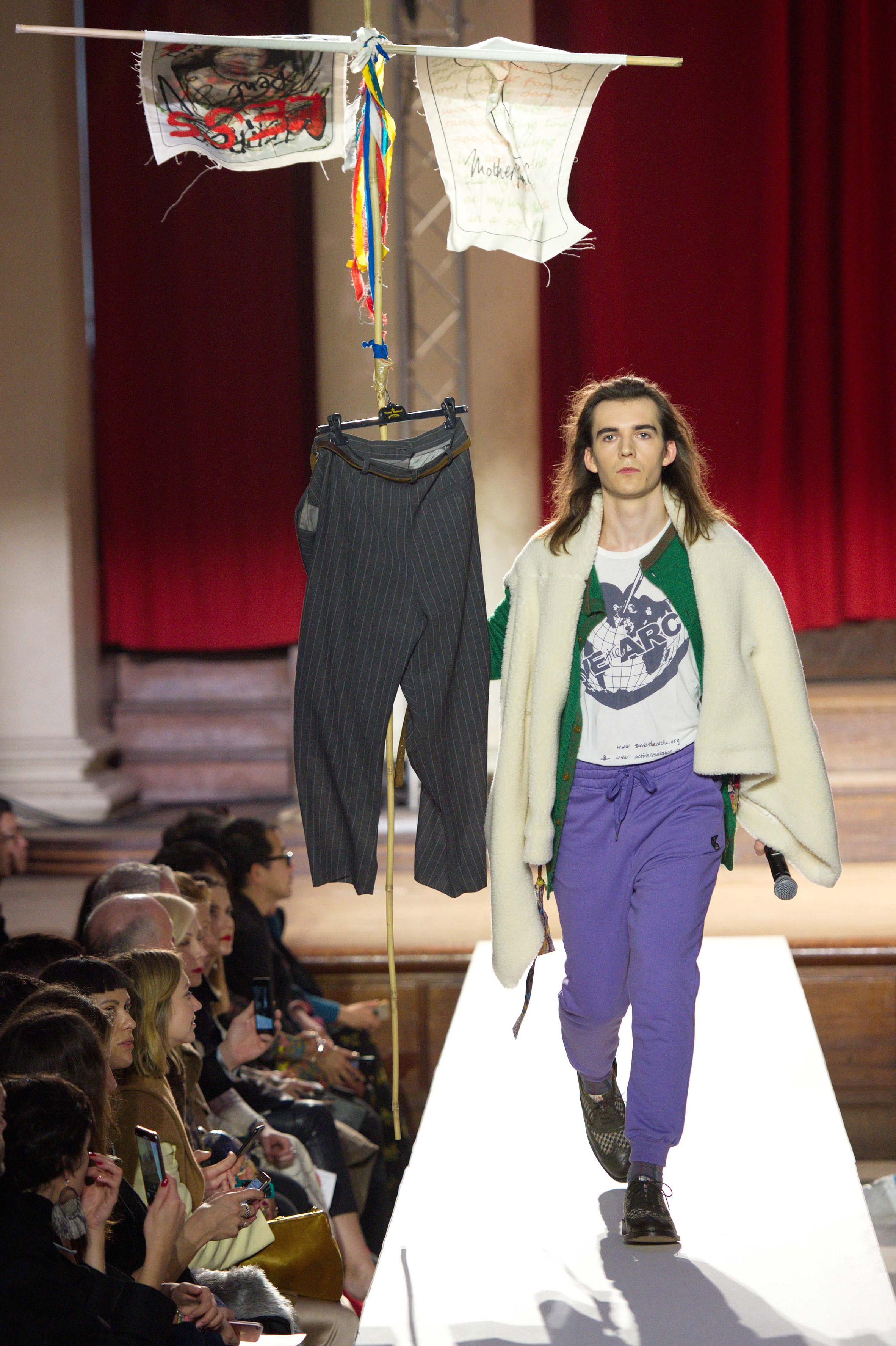 Vivienne Westwood Sends a Human Chandelier Down The Runway In the Name of  Climate Change