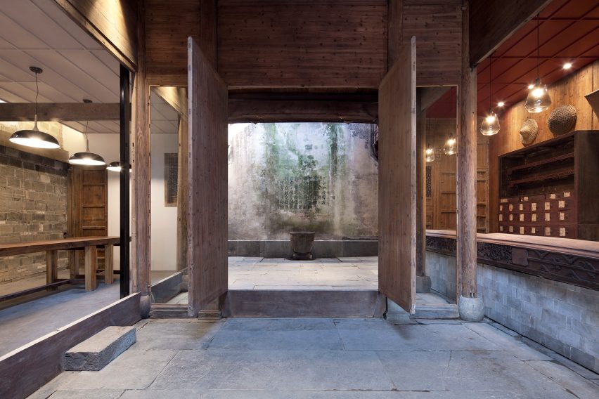 Interiors of Wuyuan Skywells hotel, designed by anySCALE Architecture Design