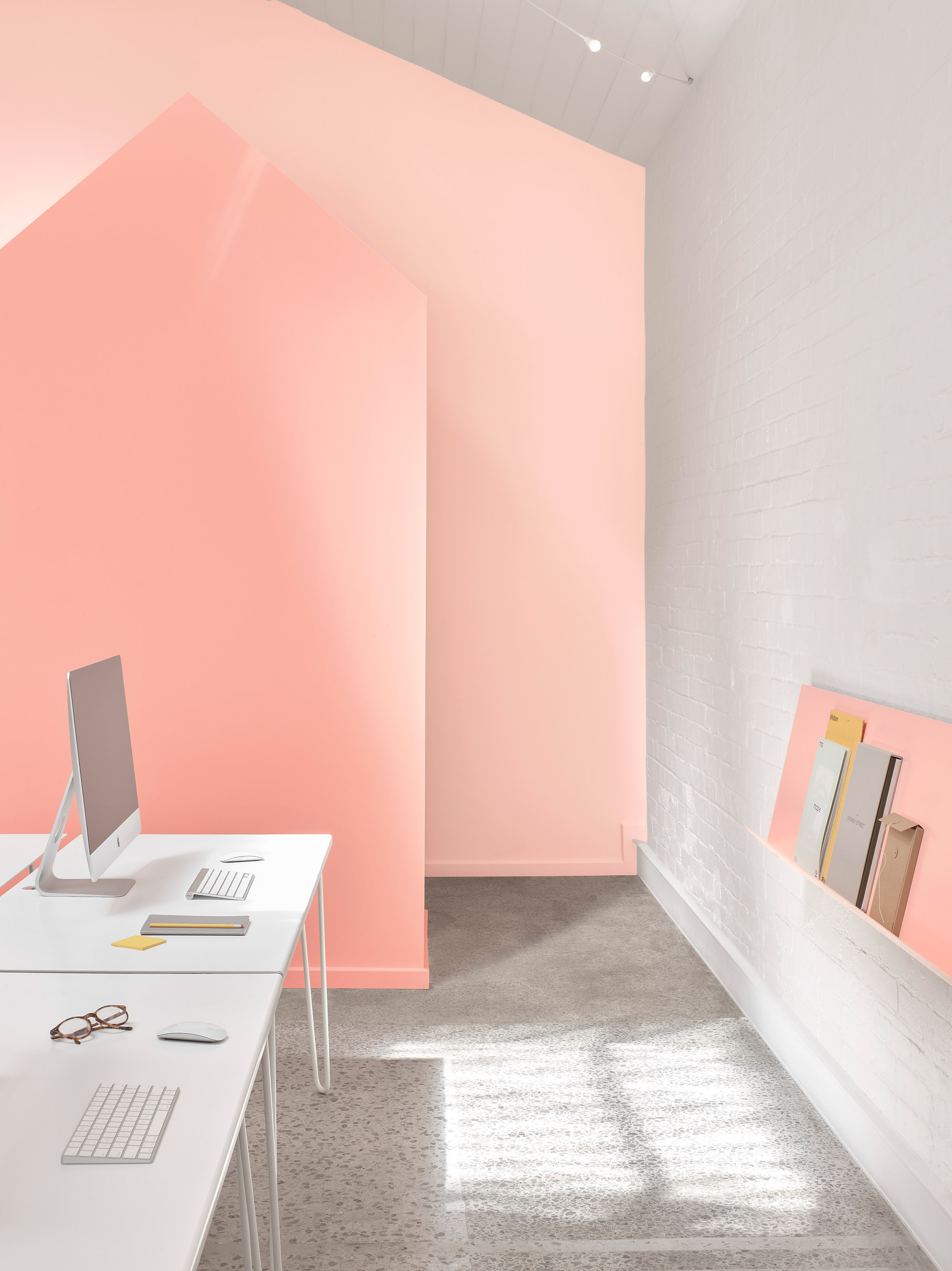 BoardGrove Architects use gradated tones of peach in Melbourne studio