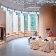 Interiors of Assemble by Réel store in Shanghai, designed by Kokaistudios