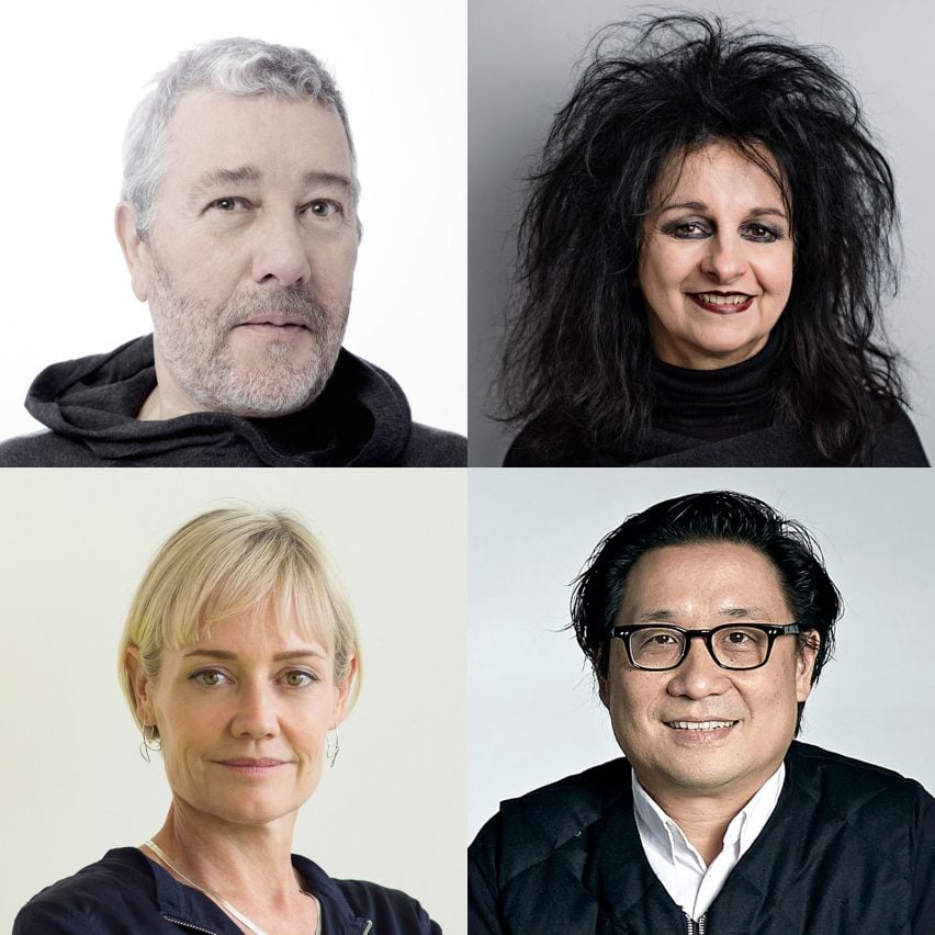 Dezeen Awards 2019 judges Philippe Starck, Odile Decq, Alison Brooks and Lyndon Neri