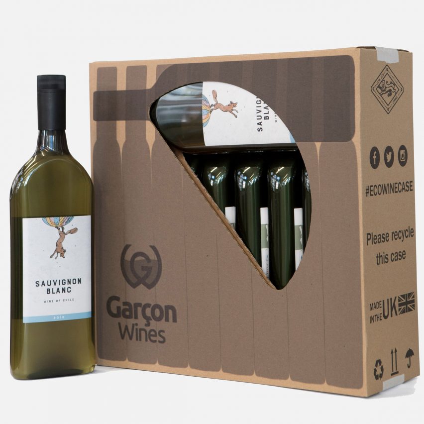 Garc?on Wines create flat bottle case that's greener to ship