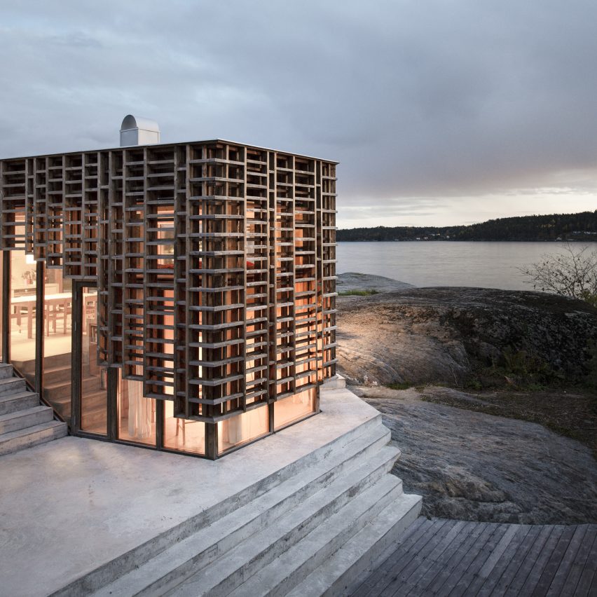 Atelier Oslo wraps House on an Island in gridded timber facade