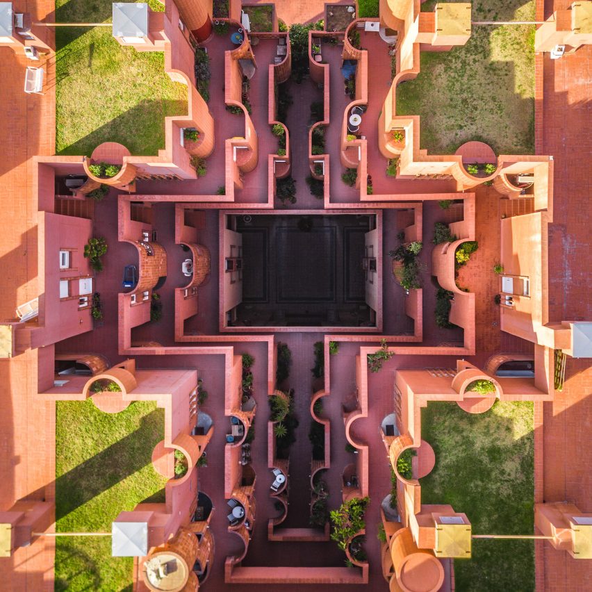 Drone photography captures Barcelona's architectural symmetry from above