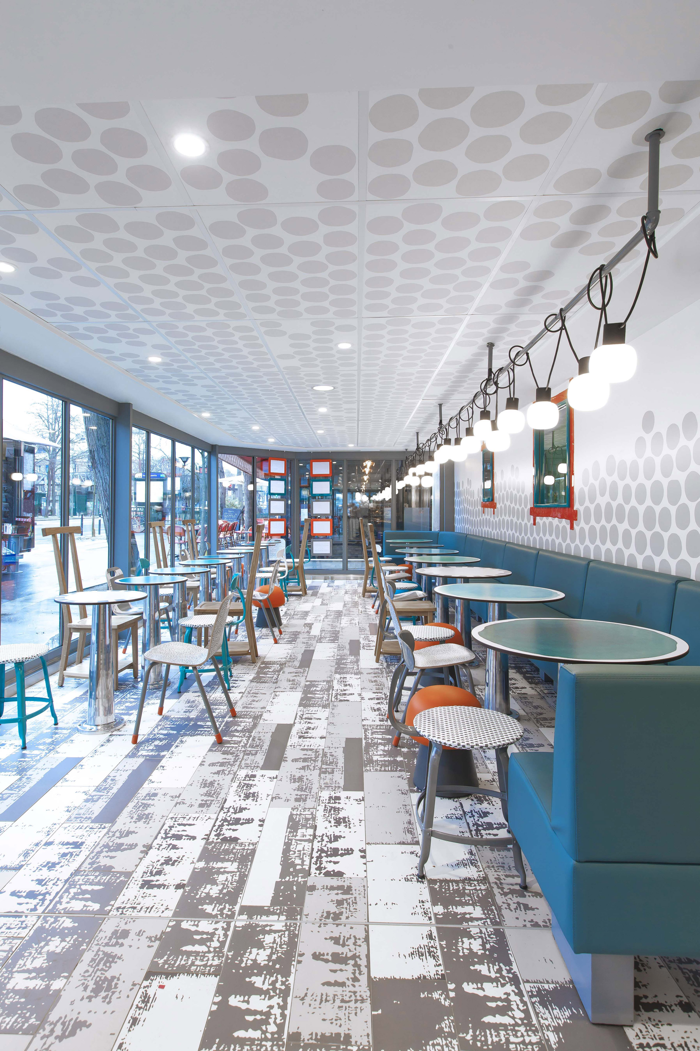 Interiors of McDonald's Austerlitz designed by Paola Navone