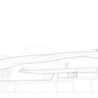 Longitudinal section of National Museum of Qatar in Doha by Ateliers Jean Nouvel