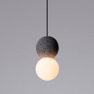 Davidpompa's Origo light contrasts rough volcanic rock balls and glass bulbs
