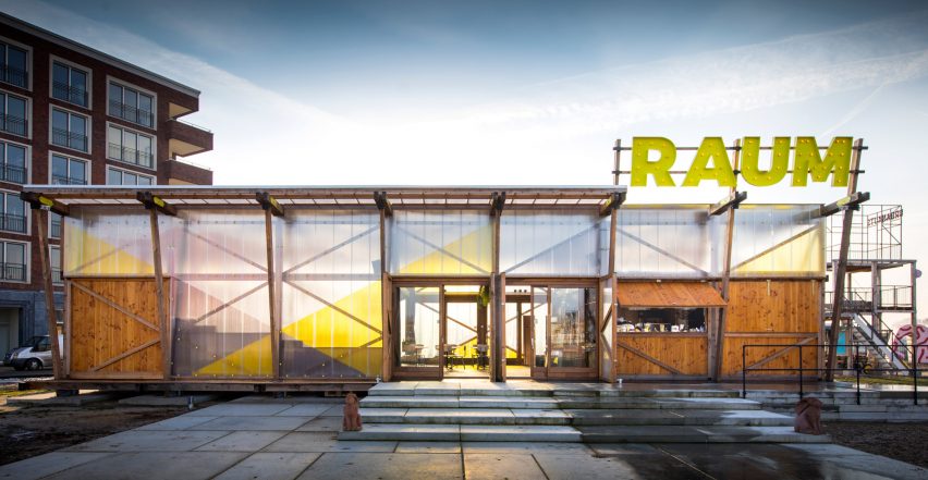 RAUM temporary restaurant pavilion by Overtreders W in Utrecht