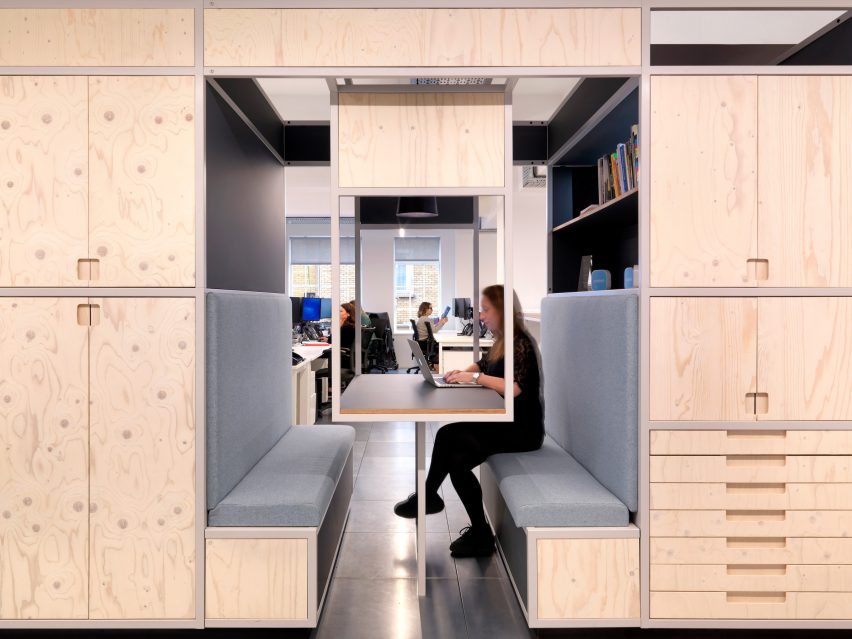 Interiors of Pocket Living office, designed by Threefold Architects
