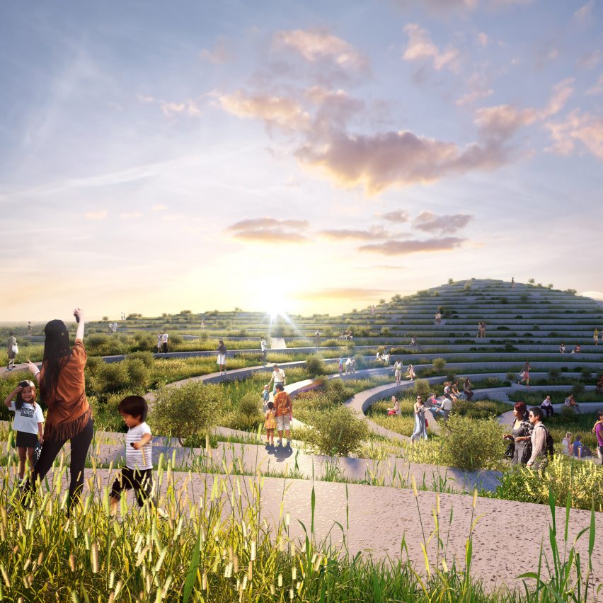 Undulating rooftop farm terraces will top food market designed by MVRDV for Taiwan