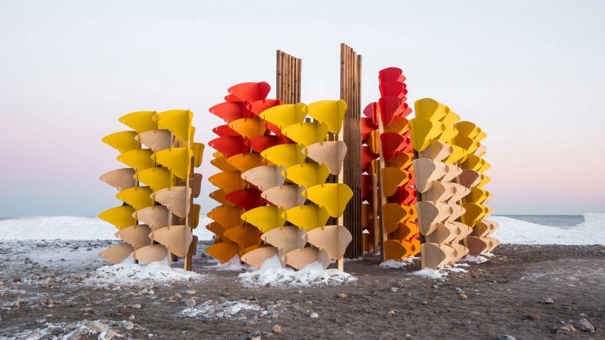 Forrest of Butterflies installation by Luis Enrique Hernandez for Toronto Winter Stations 2019