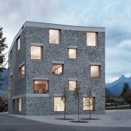 Bernardo Bader Architekten designs stone-clad ski centre with irregular forms