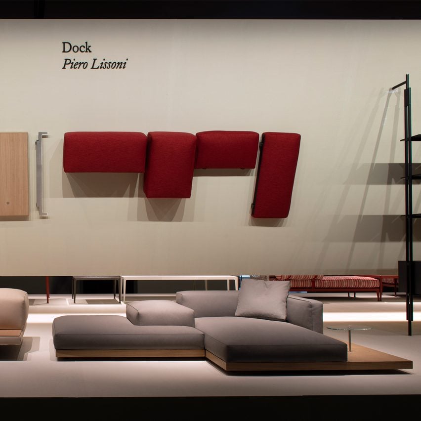 The Dock sofa system was designed for furniture manufacturer B&B Italia by Piero Lissoni, and was launched at Salone del Mobile in Milan