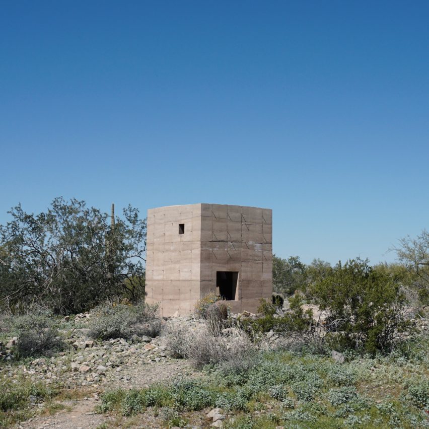 Student builds rammed-earth shelter at Frank Lloyd Wright's architecture school
