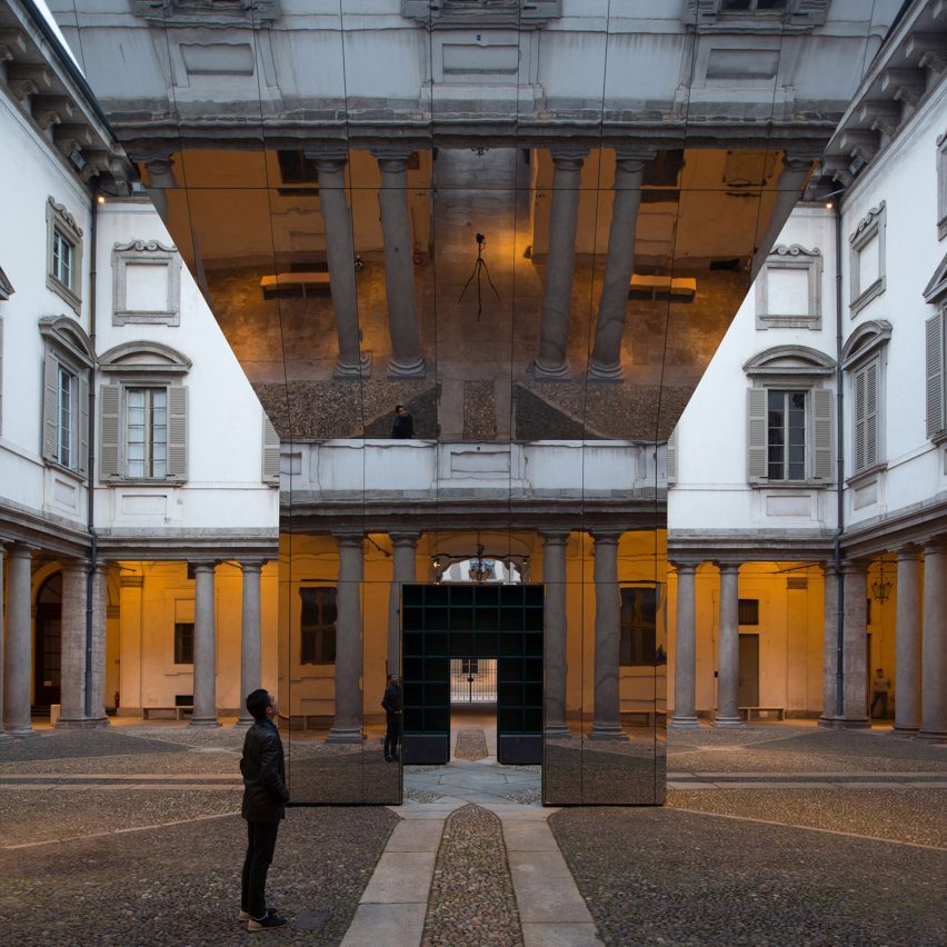Echo Pavilion by Pezo von Ellrichshausen at Palazzo Litta in Milan