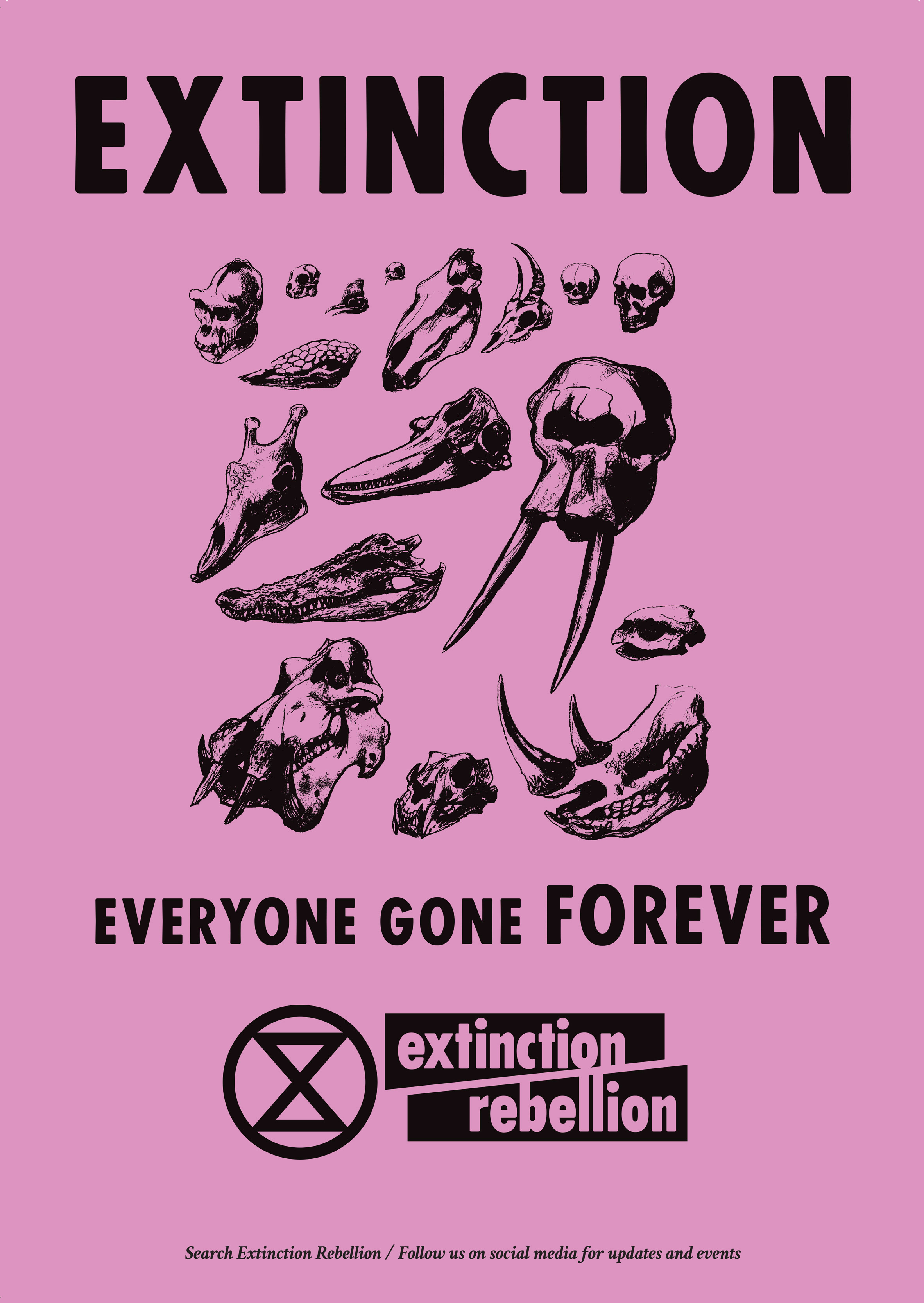 Red sticker car van Climate Change Extinction Rebellion sign vinyl decal