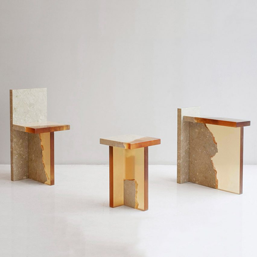 Fict Studio uses marble offcuts to create Fragments furniture collection