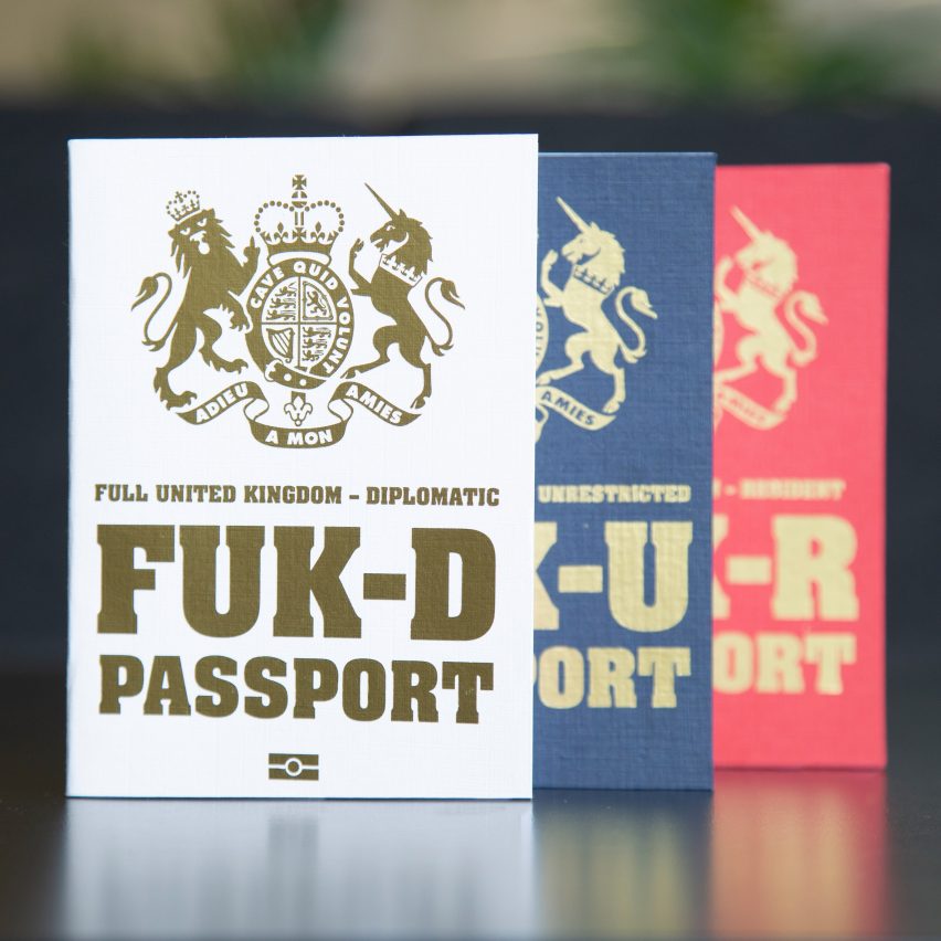 Mark Noad's FUK Brexit passport design "truly represents" the political situation