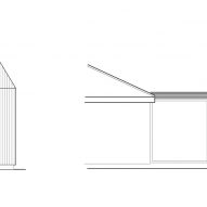 Short section and elevation of Library Lookout by Tierney Haines Architects