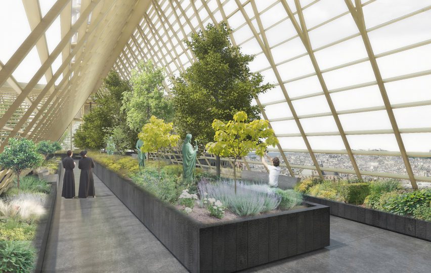 Notre-Dame Cathedral greenhouse roof by NAB Studio