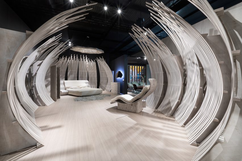 Natuzzi presents Ergo furniture by Ross Lovegrove during Milan design week