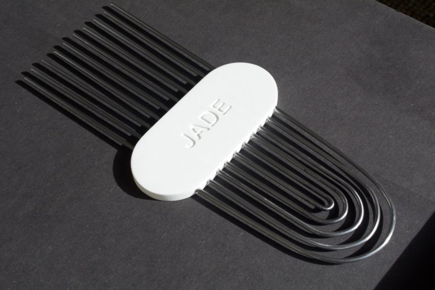 These afro combs were designed by Stockholm-based designer Simon Skinner