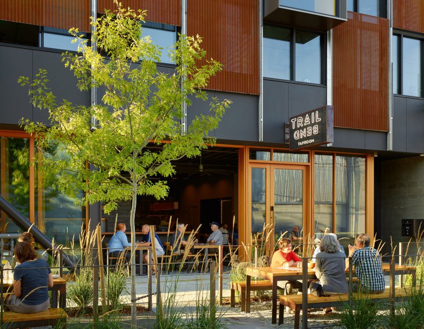 Trailbend Taproom restaurant and beerhall in Seattle Washington by Graham Baba Architects