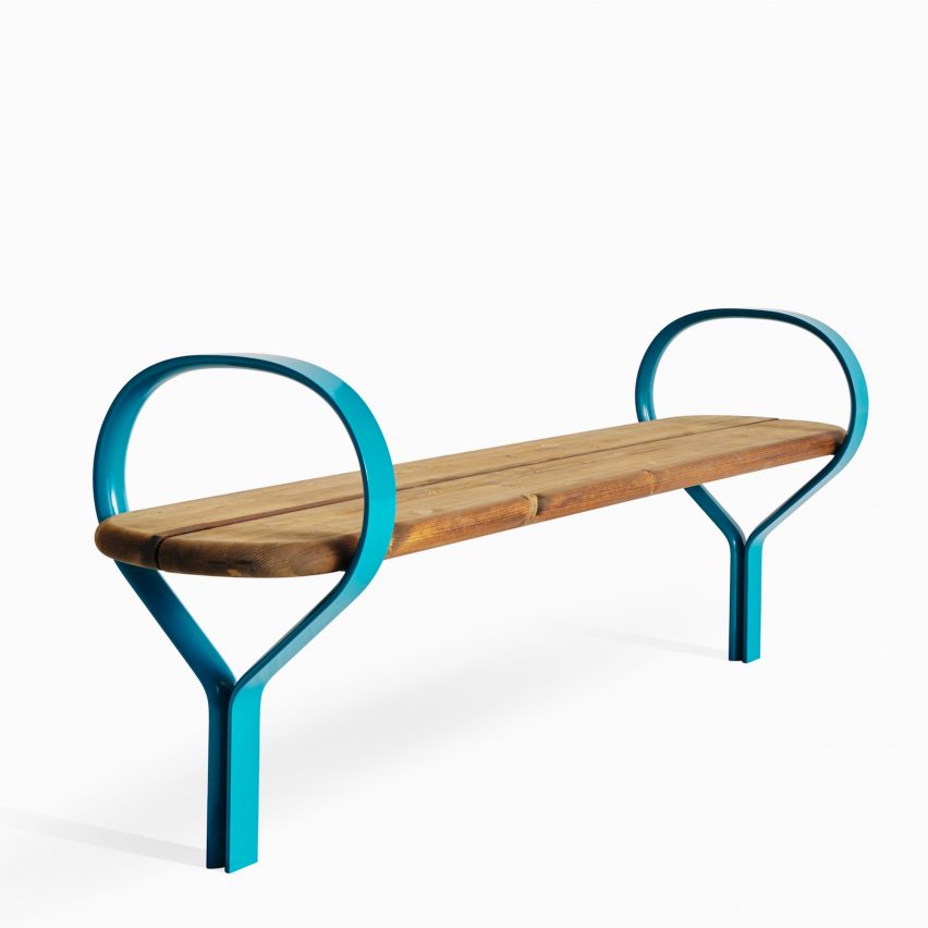 Bench in the Folk outdoor furniture collection by Vestre and Front